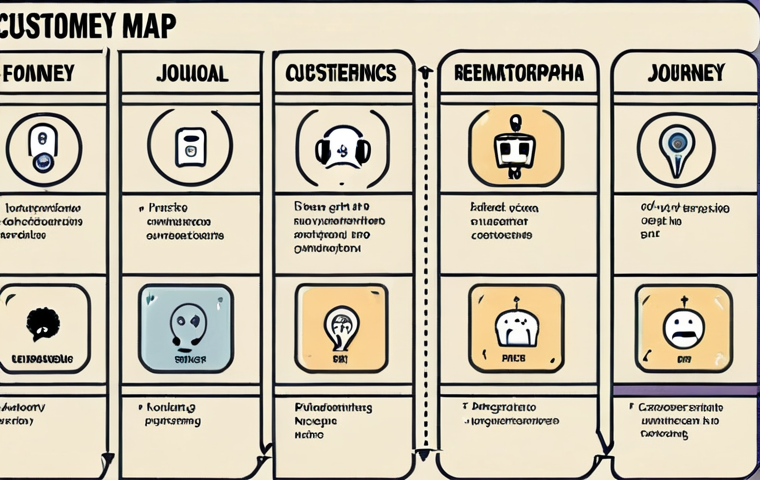 **
"A customer journey map visually highlighting key moments of interaction with a brand, focusing on both positive and negative experiences. Include emotional icons representing customer feelings at different touchpoints."
**